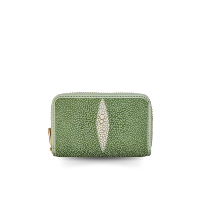 SACCB-001PW | GENUINE STINGRAY LEATHER MINI ZIP WALLET
