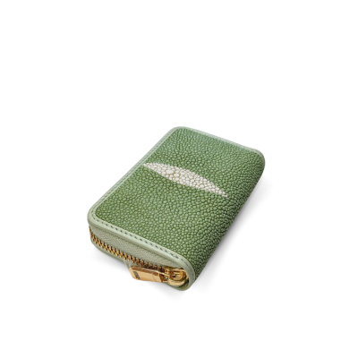 SACCB-001PW | GENUINE STINGRAY LEATHER MINI ZIP WALLET