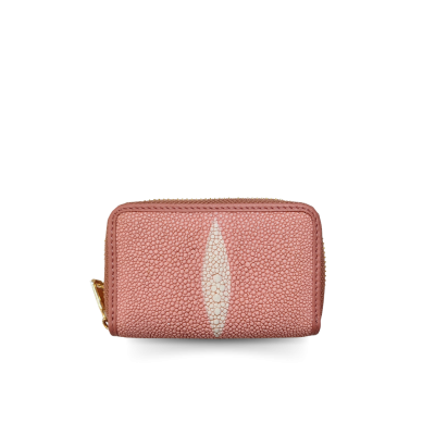SACCB-001PW | GENUINE STINGRAY LEATHER MINI ZIP WALLET