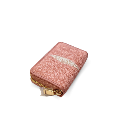 SACCB-001PW | GENUINE STINGRAY LEATHER MINI ZIP WALLET
