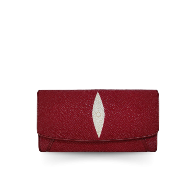 SW33-M-MN | STINGRAY LEATHER LONG TRI-FOLD WALLET
