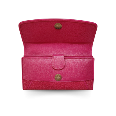 SW33-M-MN | STINGRAY LEATHER LONG TRI-FOLD WALLET