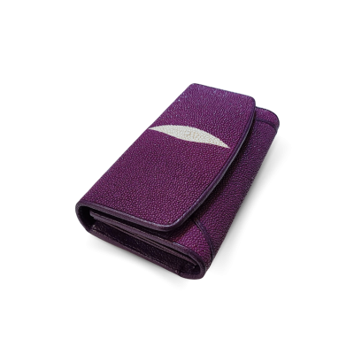 SW33-M-MN | STINGRAY LEATHER LONG TRI-FOLD WALLET