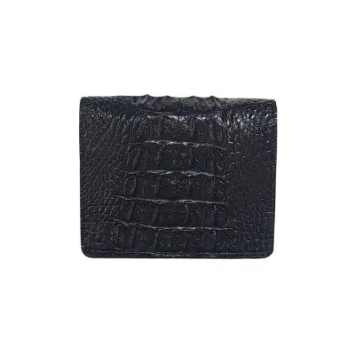 CROCODILE BACK TAIL LEATHER SHORT BI-FOLD VERTICAL WALLET : CW22BTSHKAY