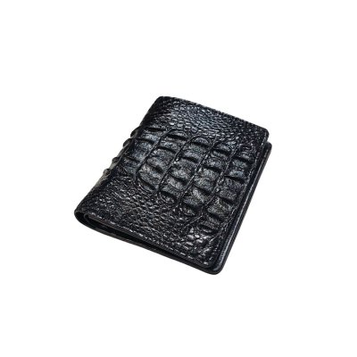 CROCODILE BACK TAIL LEATHER SHORT BI-FOLD VERTICAL WALLET : CW22BTSHKAY