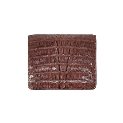 CROCODILE TAIL LEATHER SHORT BI-FOLD VERTICAL WALLET : CW22BTSHKMX