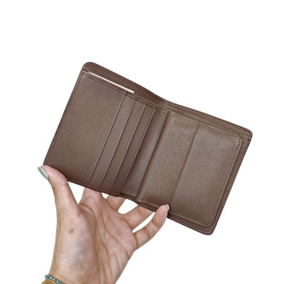 CROCODILE TAIL LEATHER SHORT BI-FOLD VERTICAL WALLET : CW22BTSHKMX