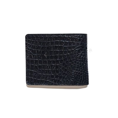 CROCODILE LEG LEATHER SHORT BI-FOLD WALLET : CW22LSAY