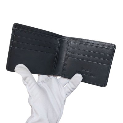 CROCODILE LEG LEATHER SHORT BI-FOLD WALLET : CW22LSAY