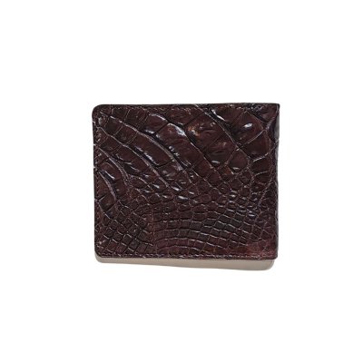 CROCODILE LEG LEATHER SHORT BI-FOLD WALLET : CW22LSAY