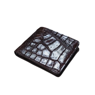 CROCODILE LEG LEATHER SHORT BI-FOLD WALLET : CW22LSAY