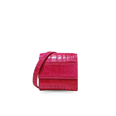 CW33S-S-01LSAY | GENUINE CROCODILE BELLY LEATHER MINI CROSSBODY WALLET