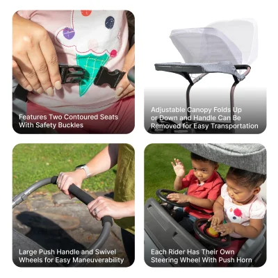 Step2 Side-By-Side Push Around SUV รถคู่แฝด - สีเทา Step2 Side-By-Side Push Around SUV รถคู่แฝด - สีเทา