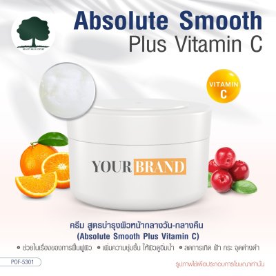 รับผลิตครีม สร้างแบรนด์ ครีม สูตรบำรุงผิวหน้ากลางวัน-กลางคืน (Absolute Smooth Plus Vitamin C) 500 กรัม 1 ชิ้น