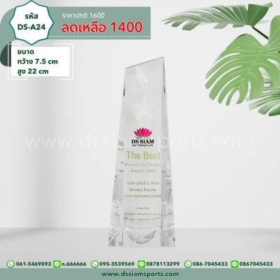 โล่รางวัลคริสตัลหัวตัด