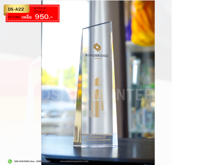 โล่เกียรติยศคริสตัลหัวตัดDS-A22