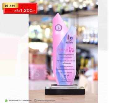 โล่รางวัลคริสตัลหัวตัดDS-A49