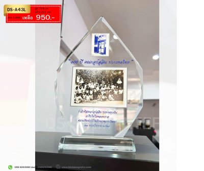 โล่รางวัลคริสตัลหัวตัดDS-A43L