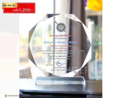 โล่รางวัลคริสตัลหัวตัดDS-A41XL