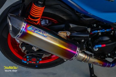 NEW FORZA350 สีน้ำเงิน ล้อแดง ทรงซิ่ง