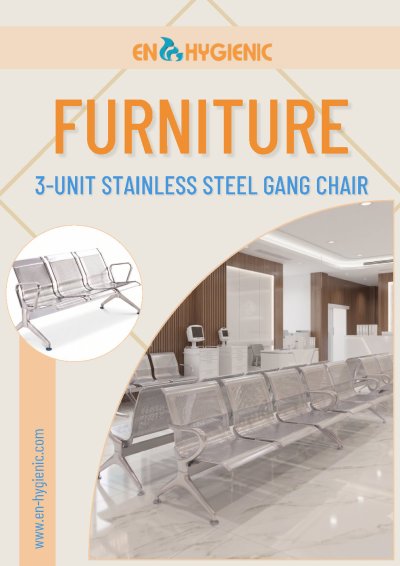Furniture 3-Unit Stainless Steel Gang Chair
