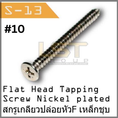 สกรูเกลียวปล่อยเหล็ก FH Phillip Flat Head Tapping Screw #10