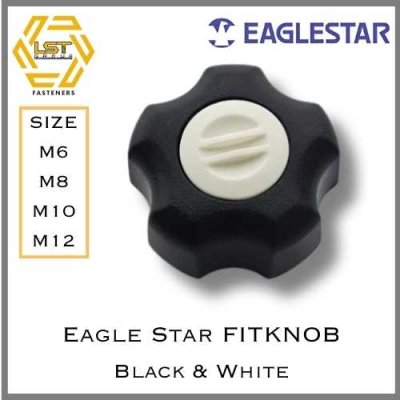 Eagle Star FIT KNOB สีดำฝาสีขาว Black with White lit