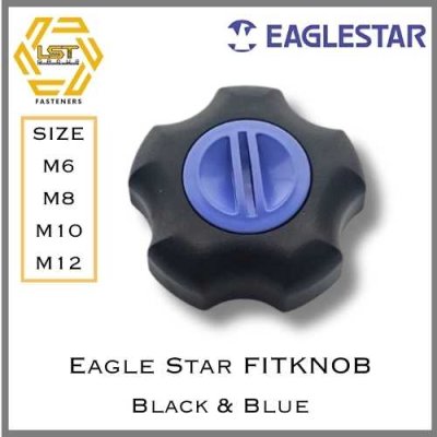 Eagle Star FIT KNOB สีดำฝาสีฟ้า Black with blue lit