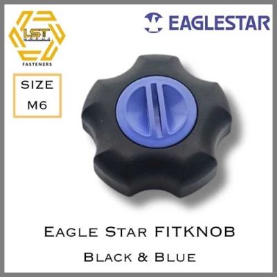 Eagle Star FIT KNOB สีดำฝาสีฟ้า Black with blue lit M6