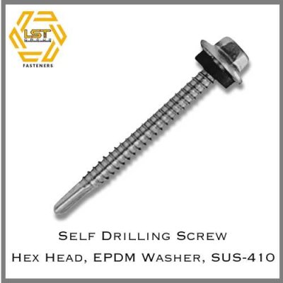 สกรูปลายสว่าน แหวน EPDM สแตนเลส Self Drilling Screw Stainless SUS-410