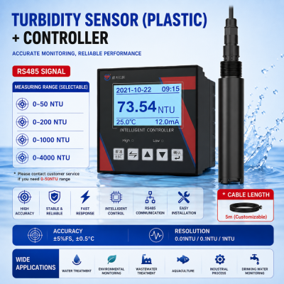 Water Turbidity Sensor: Online RS485 Turbidity Probe with Intelligent Display Controller