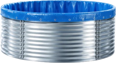 Galvanized steel prefabricated fish pond (5m diameter, 1.15m height, 22,000L capacity)
