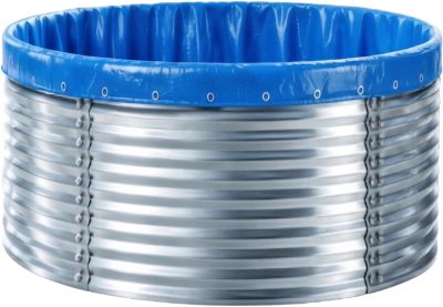 3,700L Galvanized Steel Prefabricated Fish Pond (2m diameter, 1.15m height, 3,700L capacity)