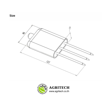เซนเซอร์วัดค่าอุณหภูมิ,ความชื้น และความนำไฟฟ้าในดิน CWT-Soil-THC-S Sensor
