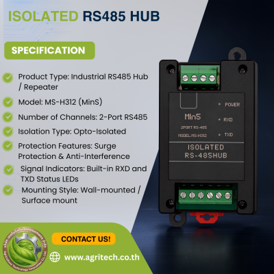 อุปกรณ์ขยายและแยกสัญญาณ RS485 เกรดอุตสาหกรรม 2 ช่องสัญญาณ