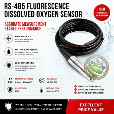 เซนเซอร์วัดออกซิเจนละลายในน้ำแบบเรืองแสง RS-485