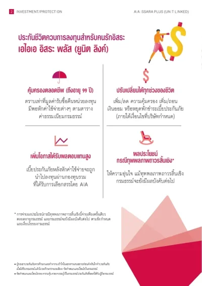 ประกันชีวิตควบการลงทุน AIA Issara Plus (Unit Linked)