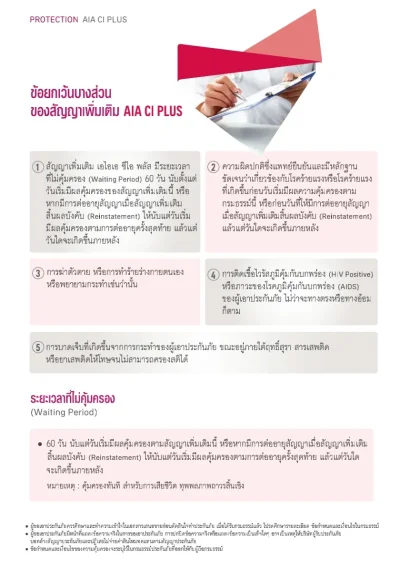 ประกันโรคร้ายแรง AIA CI PLUS