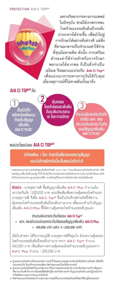 aia ci ประกันโรคร้ายแรง