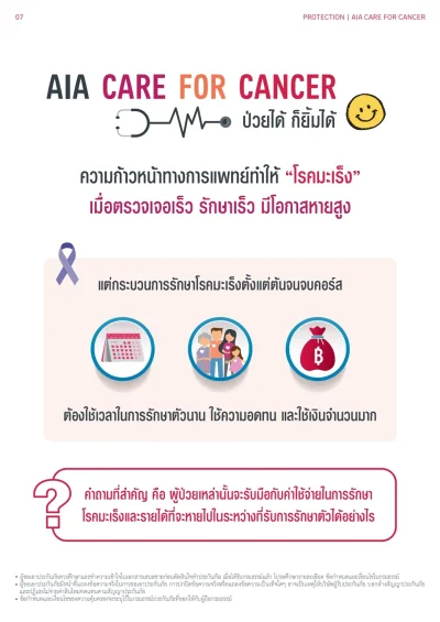 คำถามสำคัญประกันโรคมะเร็ง aia care for cancer 