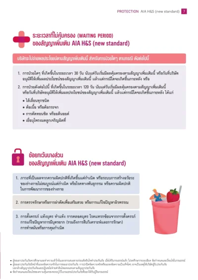 ข้อยกเว้นประกันสุขภาพ AIA-HS Update 08-2025