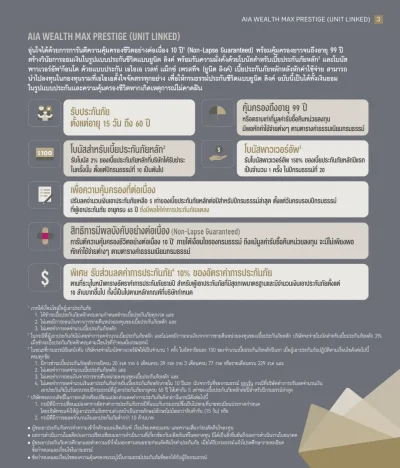 จุดเด่นประกันชีวิตควบการลงทุน AIA Wealth Max Prestige (Unit Linked)_4