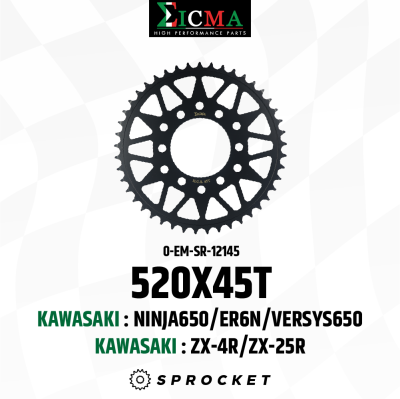 Rear Sprocket EICMA 520X45T For KAWASAKI ER6N/NINJA650