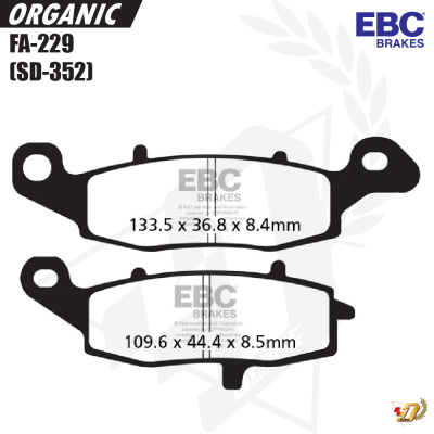 ผ้าเบรค EBC FA-229 สำหรับ ER6N/Z1000/ZX10R (F/R)