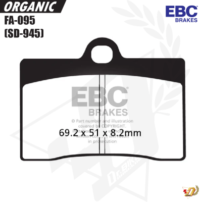 ผ้าเบรค EBC FA095 สำหรับ BREMBO หูชิด