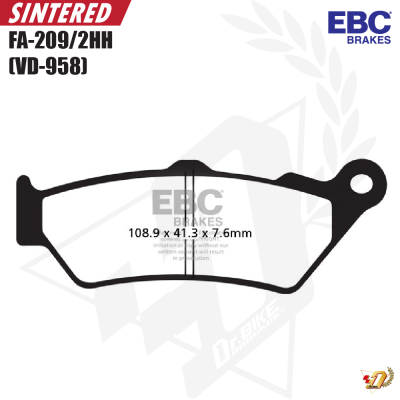 ผ้าเบรค EBC FA209/2HH สำหรับ R1250GS (R)