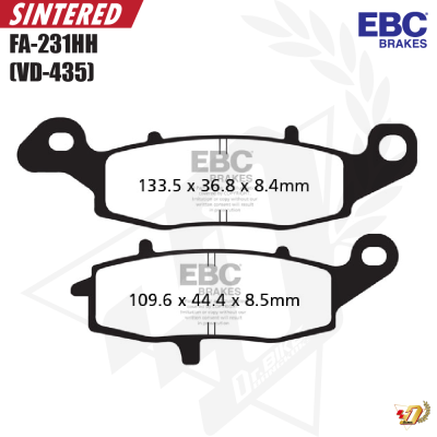 ผ้าเบรค EBC FA231HH สำหรับ ER6N/V-STROM650/VERSYS650 (F/R)