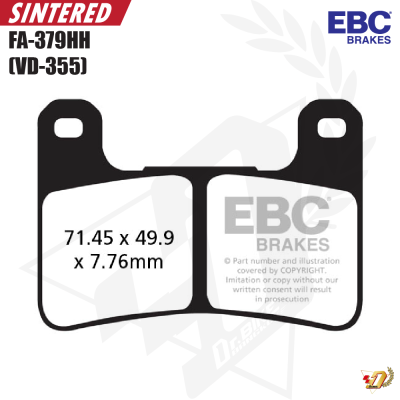 ผ้าเบรค EBC FA379HH สำหรับ ZX10R/HAYABUSA (F)