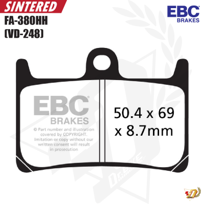 ผ้าเบรค EBC FA380HH สำหรับ MT07/MT09/TMAX530 (F)