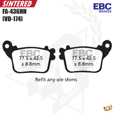ผ้าเบรค EBC FA436HH สำหรับ CBR1000RR/GSXR1000 (R)